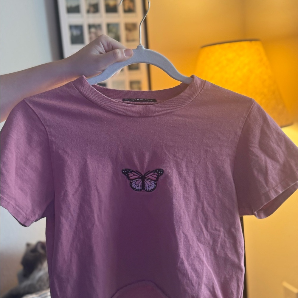 Brandy T with Butterfly Embroidery